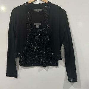 Josephine Chaus black and sequin sweater set small